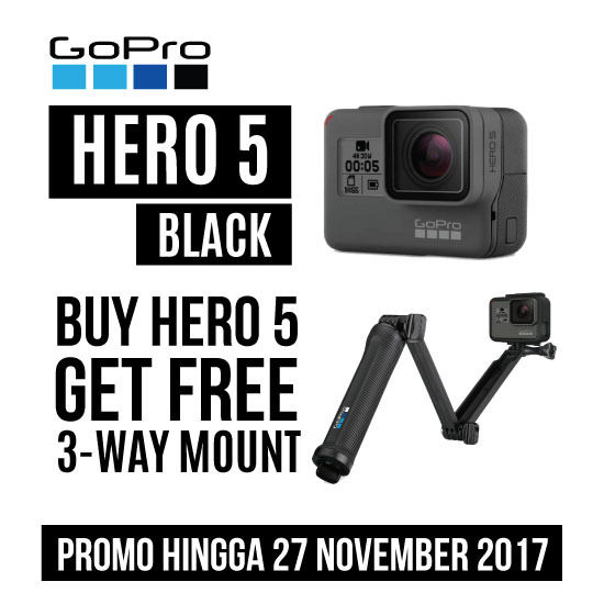 GoPro HERO 5 Black with GoPro 3 Way Grip - Harga dan 