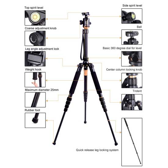 Beike Q668 Tripod - Gambar 4