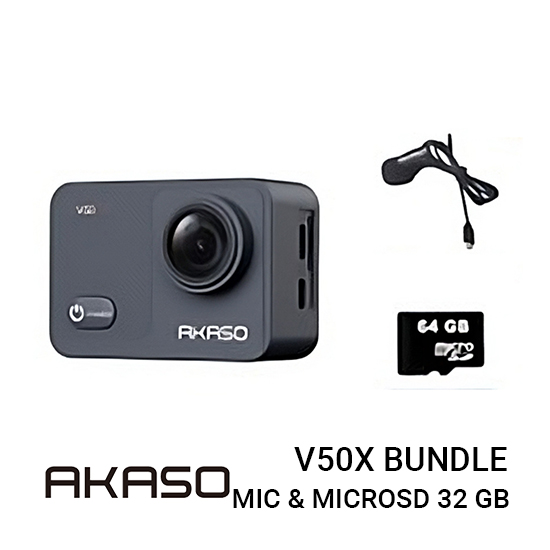 Akaso V50X Bundle Mic & SD Card 64GB