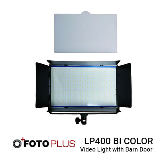 Fotoplus LP400 Video Light Bi-Color with Barn Door