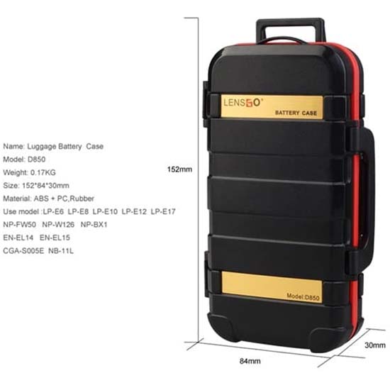 Lensgo D850 Luggage Battery Case - Image 3