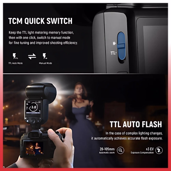 Neewer Z2 Pro TTL Speedlite Camera Flash for Sony - Image 4