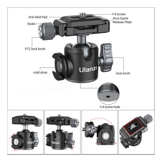 Ulanzi U-80L Ballhead with Side Cold Shoe - Image 10