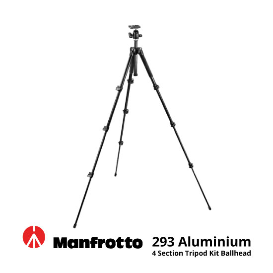 Manfrotto 293 Aluminium 4 Section Tripod Kit Ballhead