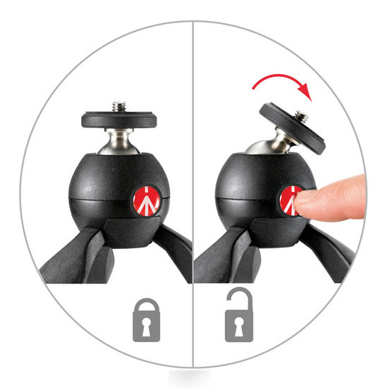 Manfrotto Pixi Mini Tripod Hitam - Image 3