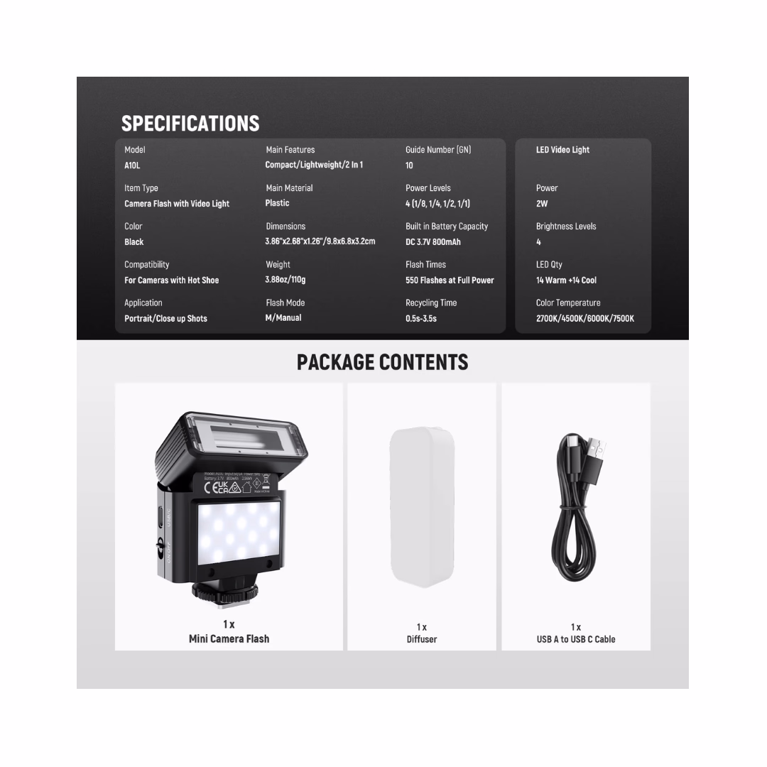 NEEWER BASICS A10L MINI CAMERA FLASH - Image 5