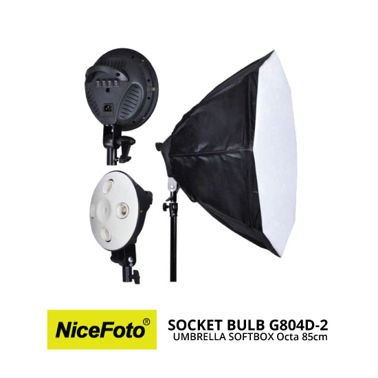 NiceFoto Socket Bulb G804D-2 with Softbox Octa 85cm