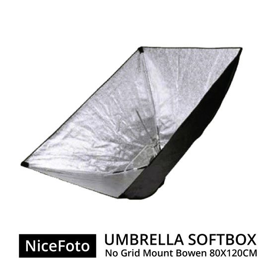 NiceFoto Umberella Softbox No Grid Mount Bowen 80x120