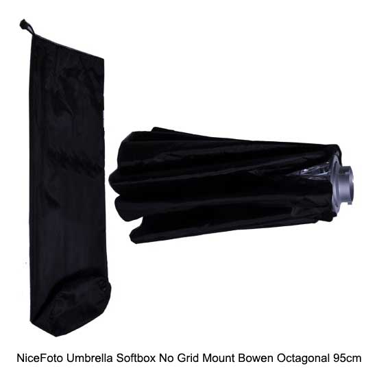 NiceFoto Umbrella Softbox No Grid Mount Bowen Octagonal 95cm - Image 3