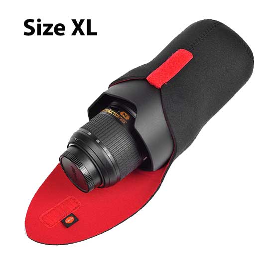 Red Neoprene Lens Pouch size XL - Image 2