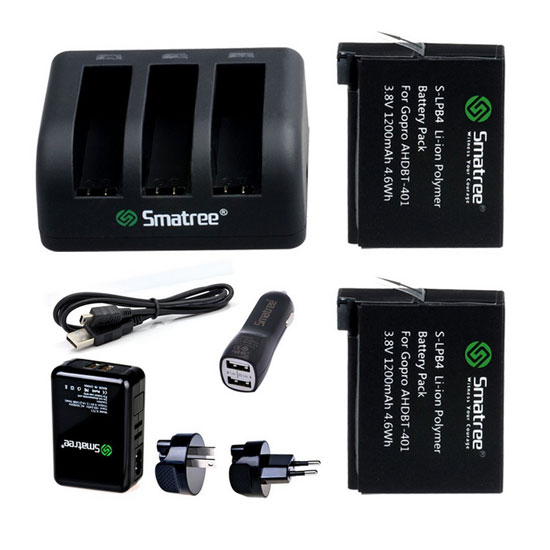 Smatree Battery Charger for Hero4 Fullset