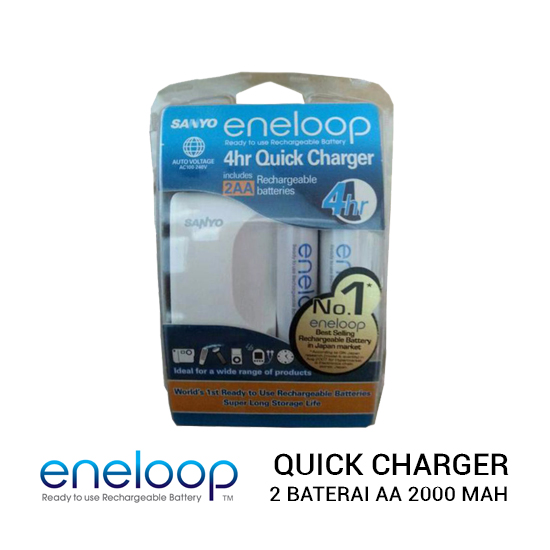 Eneloop Quick Charger 2X Baterai AA 2000 mAh