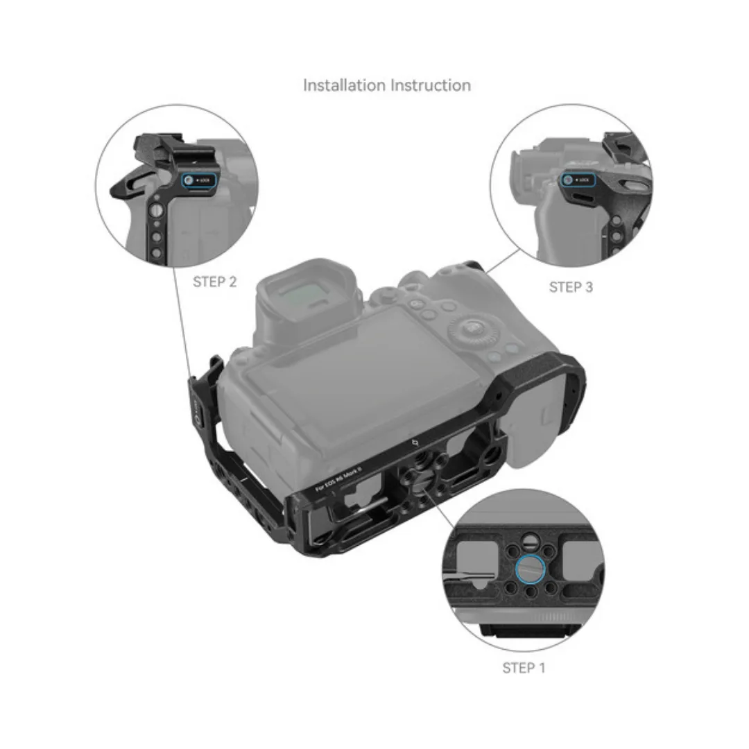 Canon R6 Mark II Cage | SMALLRIG 4161 Black Mamba - Image 3
