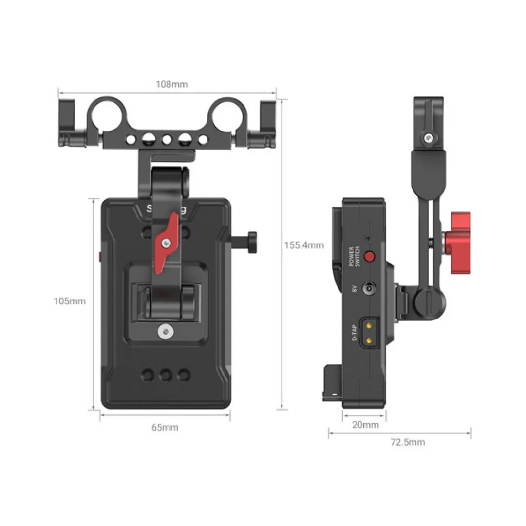 SMALLRIG 3499B V-Mount Battery Adapter Plate with Extension Arm - Image 4