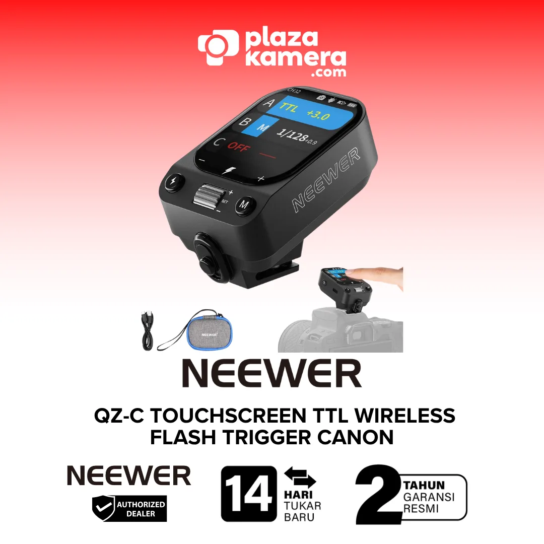 Neewer QZ-C Touchscreen TTL Wireless Flash Trigger for Canon – OLED HSS 1/8000s 5 Grup 32 Channel