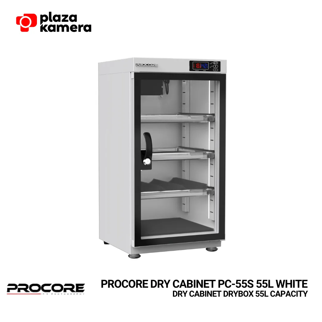 Procore PC-55S dry cabinet 55 liter warna putih white kabinet pengering kamera digital LED