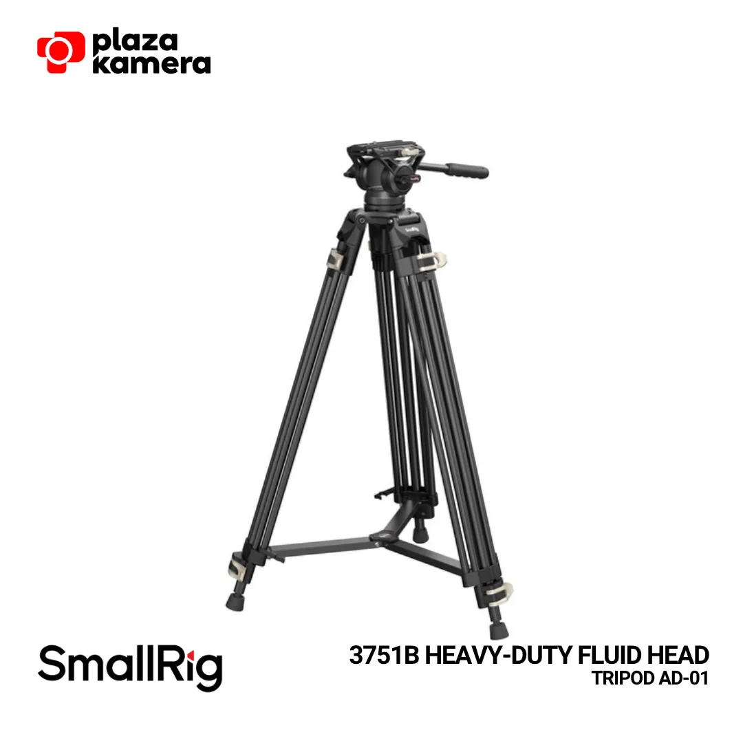 SmallRig 3751B AD-01 heavy-duty fluid head tripod aluminium payload 17.6lb