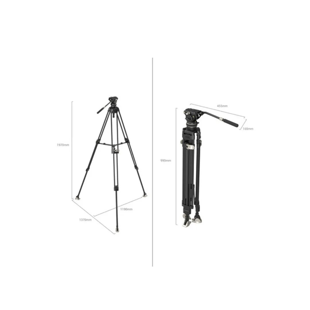 SmallRig 3989 FreeBlazer Heavy-Duty Carbon Fiber Tripod Kit AD-100 – Video Head DH10 Counterbalance 8kg DJI RS Compatible - Image 4