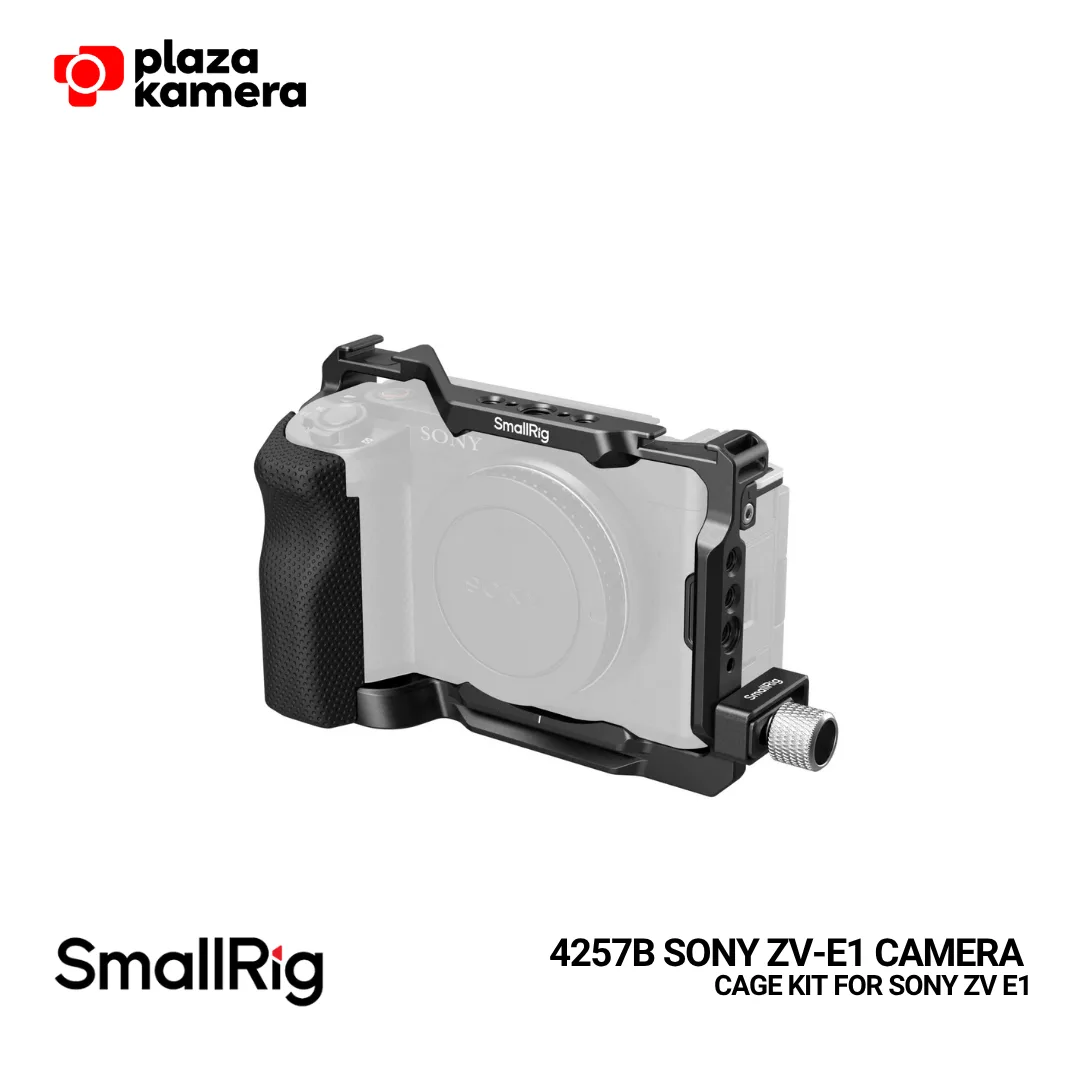 SmallRig 4257B Cage Kit for Sony ZV-E1 - Front View with Silicone Grip