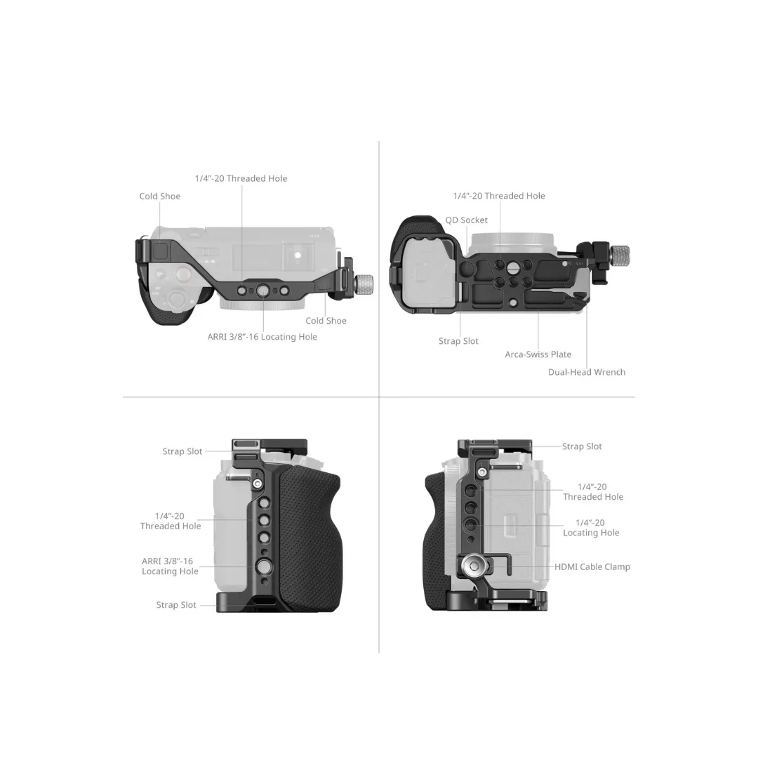 SmallRig 4257B Cage Kit for Sony ZV-E1 – Silicone Grip, Arca Swiss & Three-Point Lock - Image 5