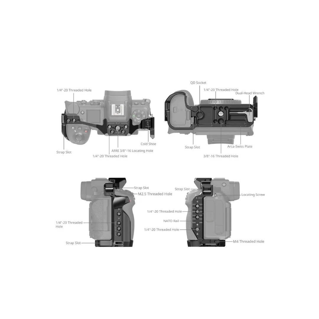 SmallRig 4519 Camera Cage for Nikon Z6 III – Formfitting Arca-Swiss NATO Rail Cold Shoe - Image 4