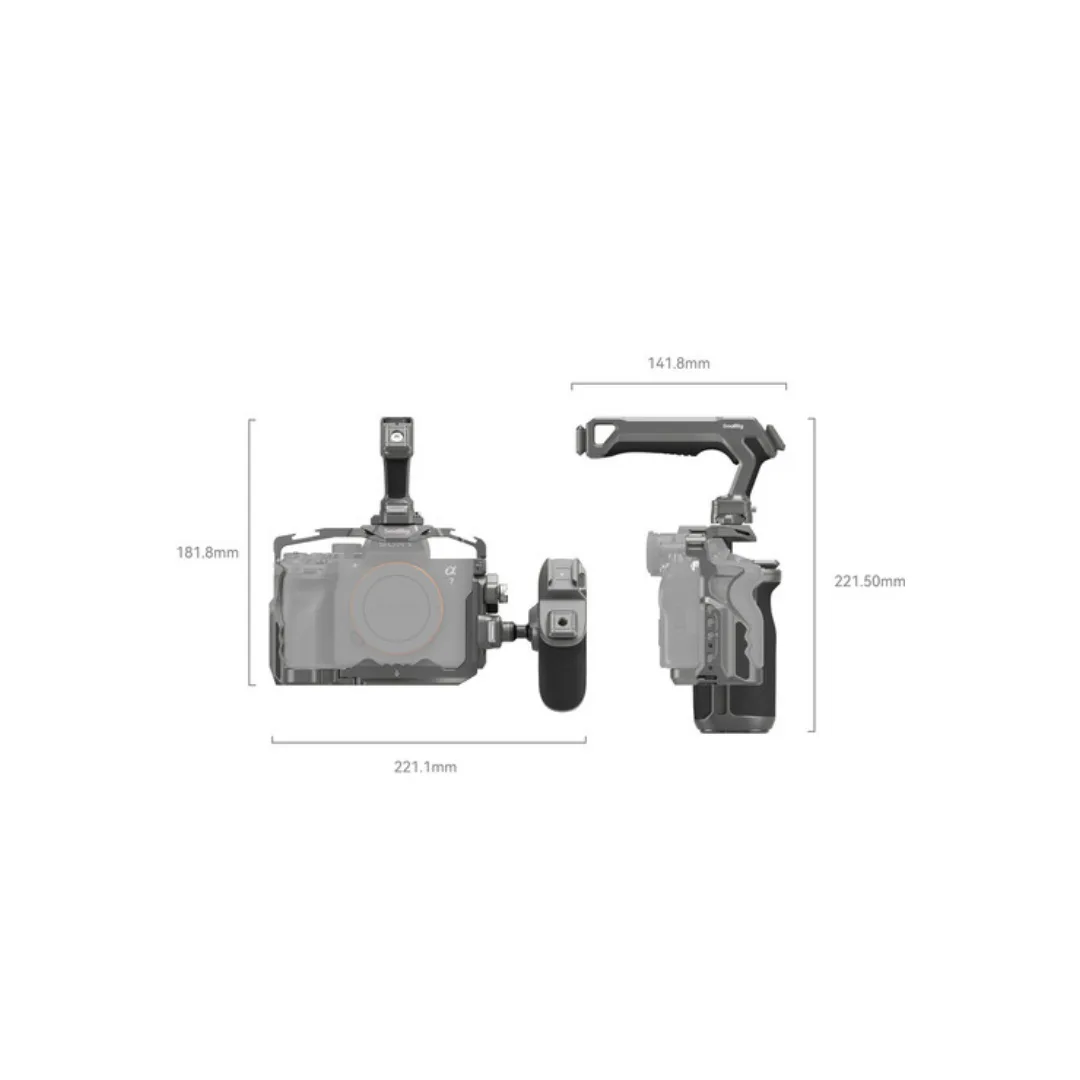 SmallRig 4539 HawkLock Quick Release Advanced Cage Kit for Sony Alpha 7R V / 7 IV / 7S III – Top Handle Side Handle Monitor Mount - Image 2