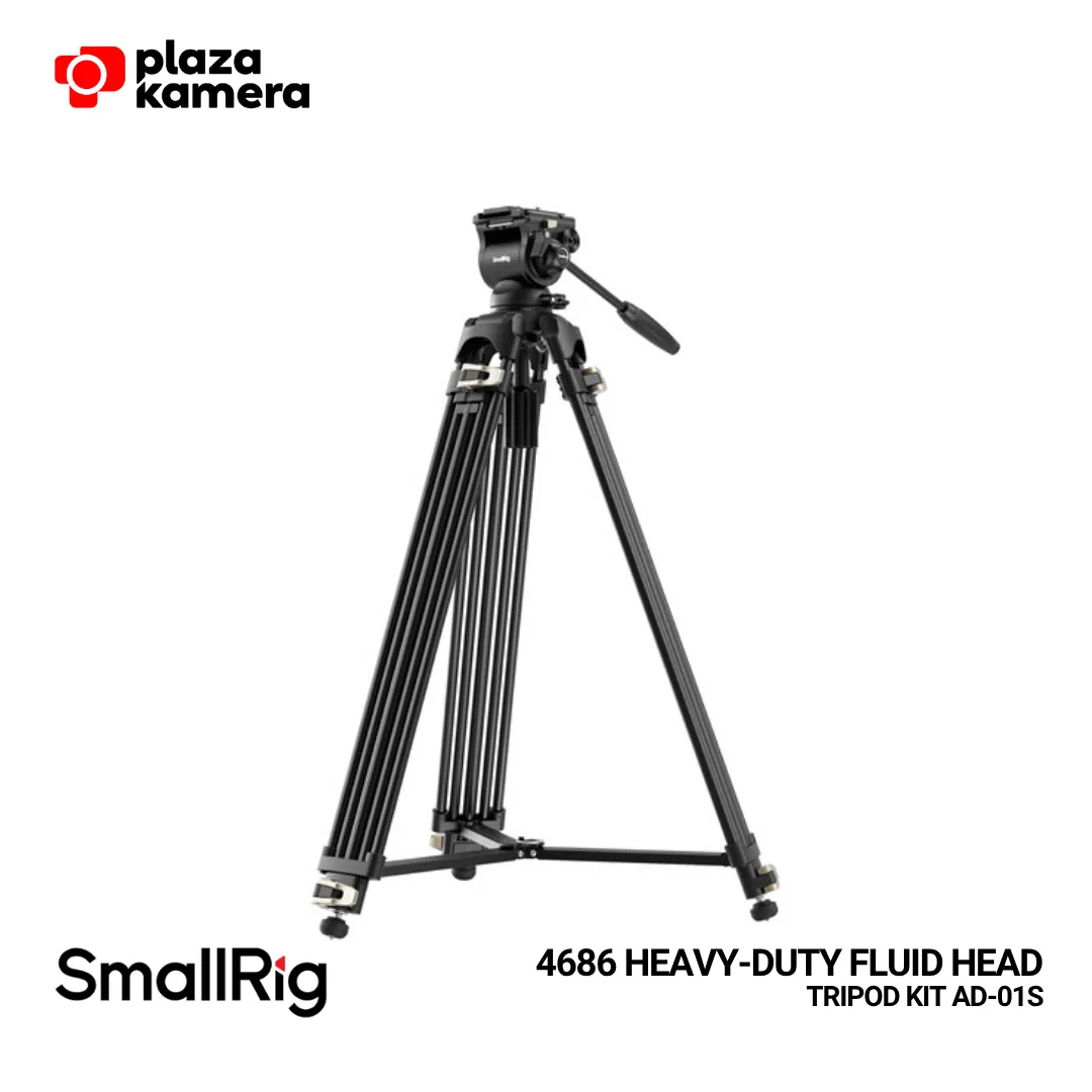 SmallRig 4686 AD-01S heavy-duty fluid head tripod kit aluminium payload 13.2lb