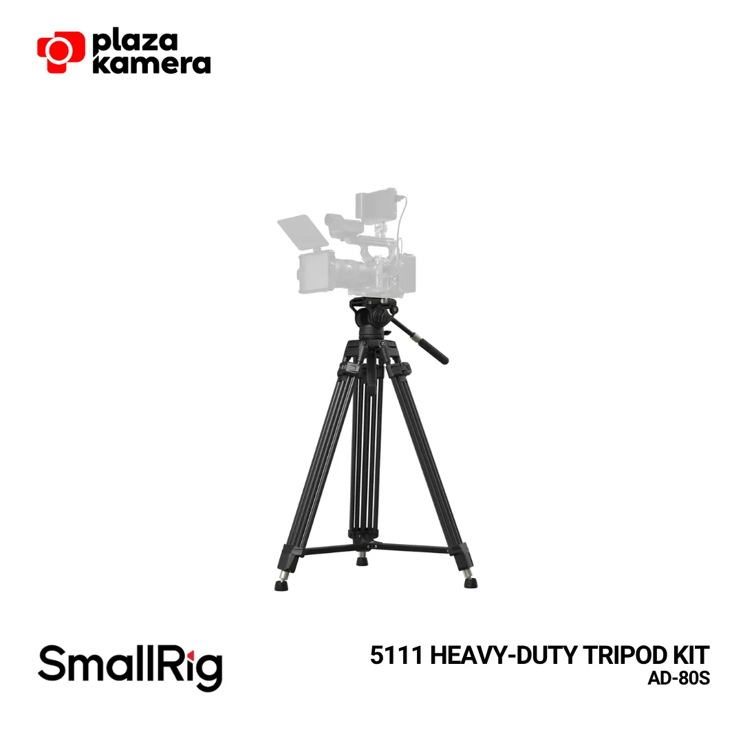 SmallRig 5111 AD-80S heavy-duty tripod kit fluid head aluminium payload 17.6lb