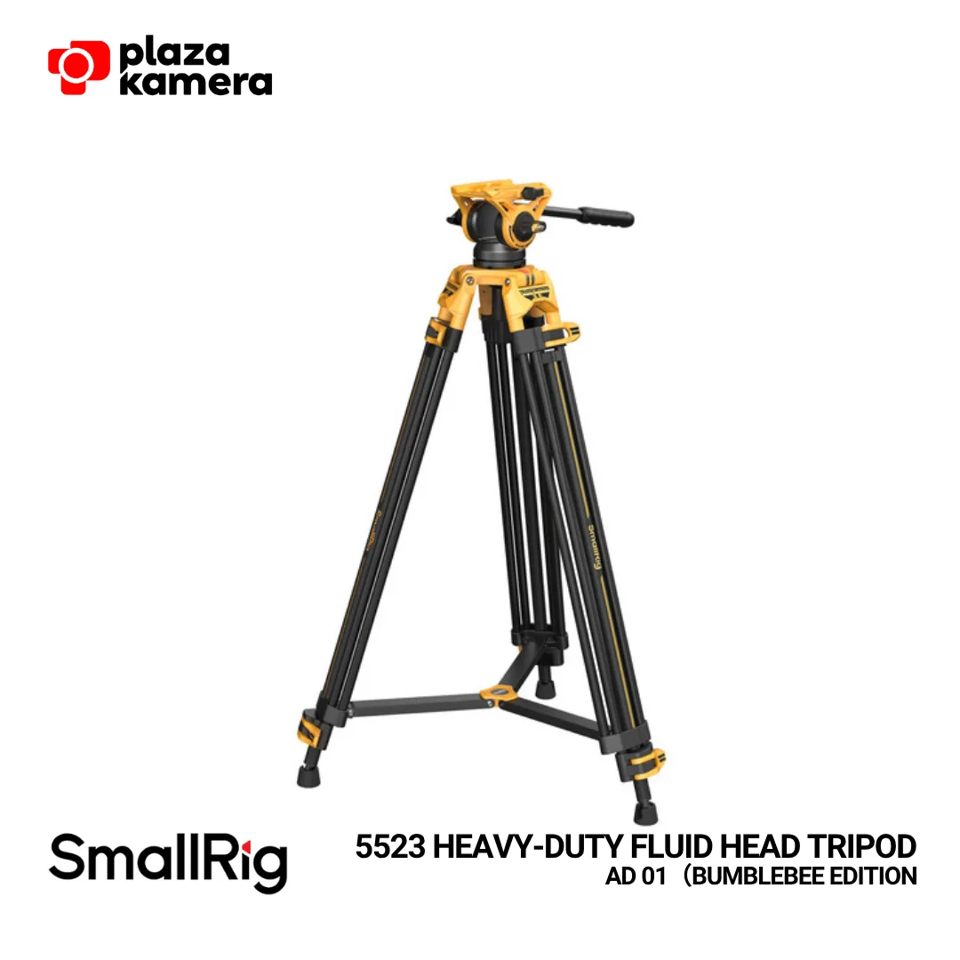 SmallRig AD-01 Bumblebee Edition Heavy-Duty Tripod with Fluid Head - Full View