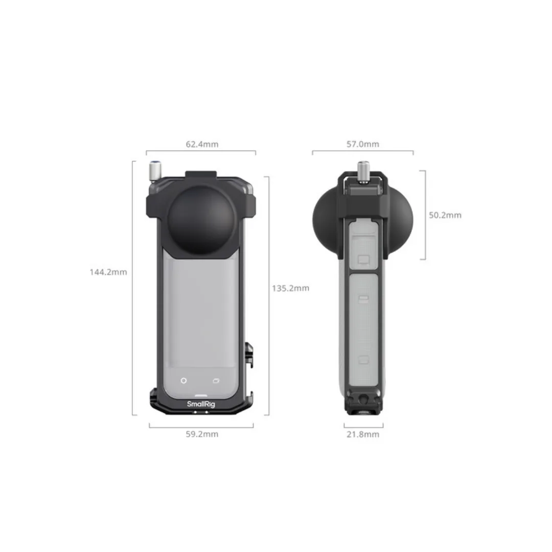 SmallRig 4278 Cage for Insta360 X4 – Thumbscrew Lock, Cold Shoe & Lens Protection - Image 3