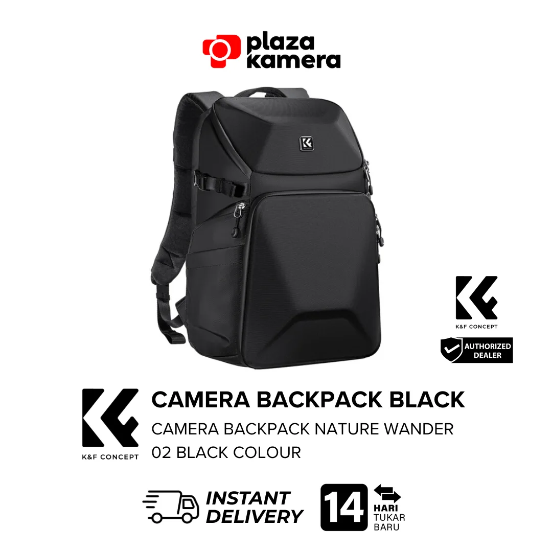 K&F Concept 20L Nature Wander Backpack Black tampak depan