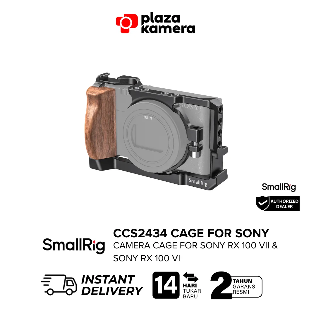 SmallRig CCS2434 cage Sony RX100 VII RX100 VI aluminium pegangan kayu wood grip