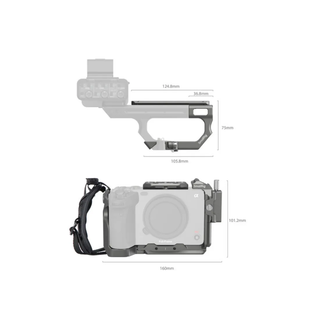 SmallRig 4771 HawkLock Quick Release Advanced Cage Kit for Sony FX3 / FX30 – XLR Handle Extension NATO Rail Arca-Swiss - Image 2