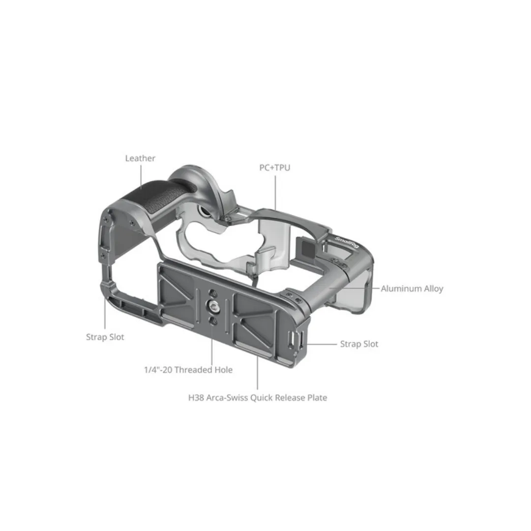 SmallRig 4798 Hybrid Modular Cage for Sony Alpha 7 IV – Genuine Leather Grip Arca-Swiss Modular Design - Image 4