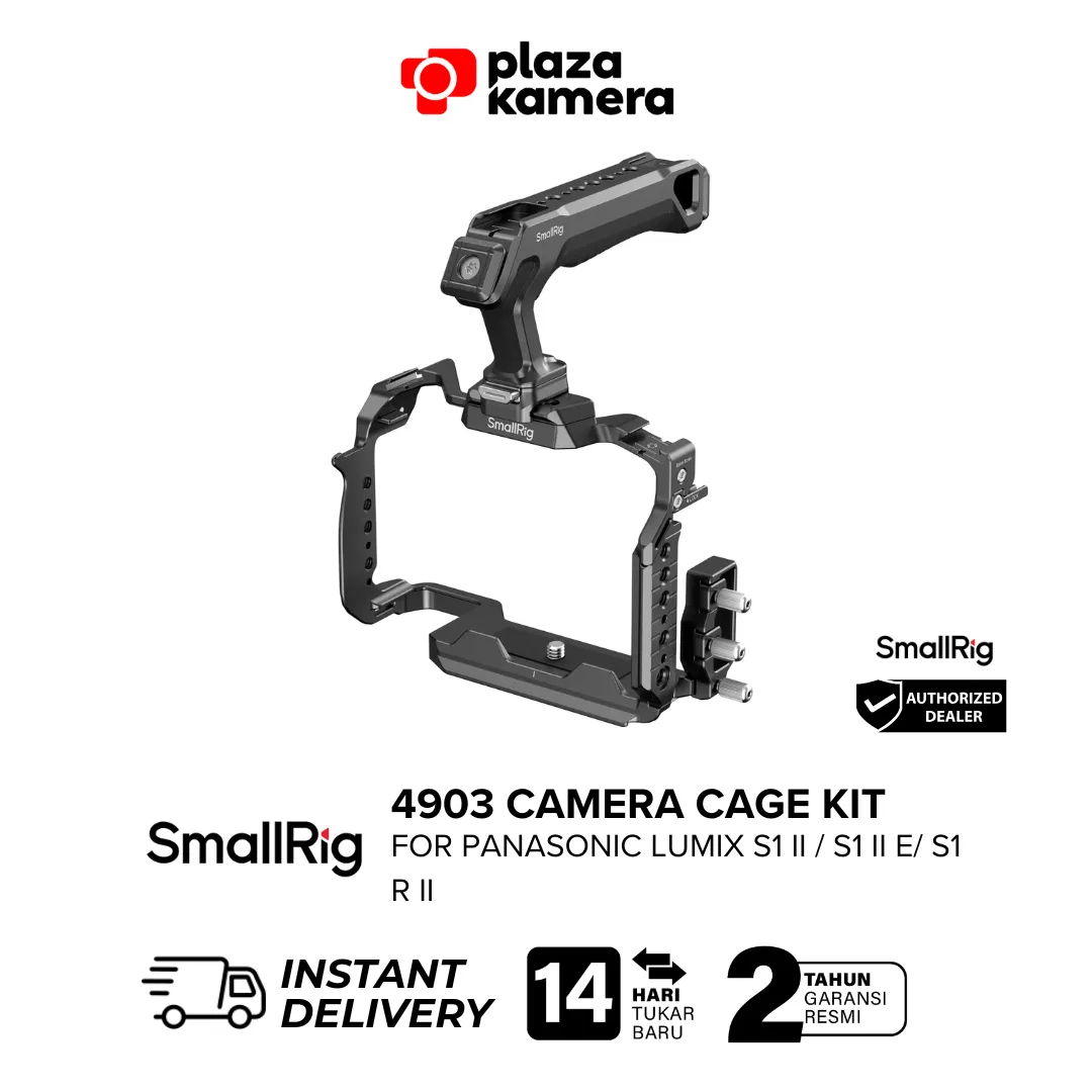 SmallRig 4903 Cage Kit for Panasonic LUMIX S1 II / S1 IIE / S1R II – HawkLock H21 Top Handle Dual Cable Clamp Arca-Swiss