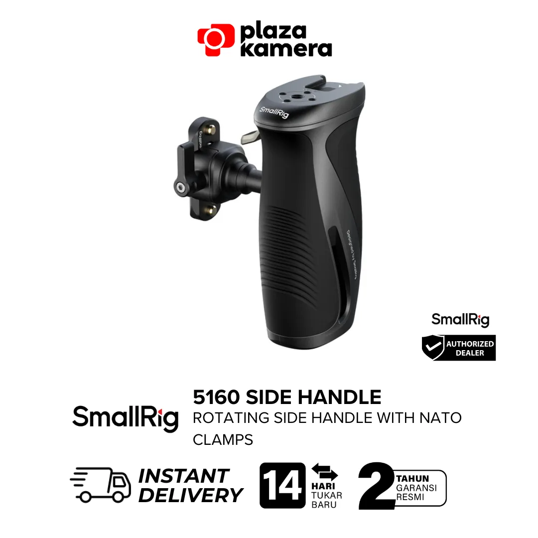 SmallRig 5160 Rotating Side Handle with NATO Clamp – 360 One-Touch Rotation & 33 lb Payload