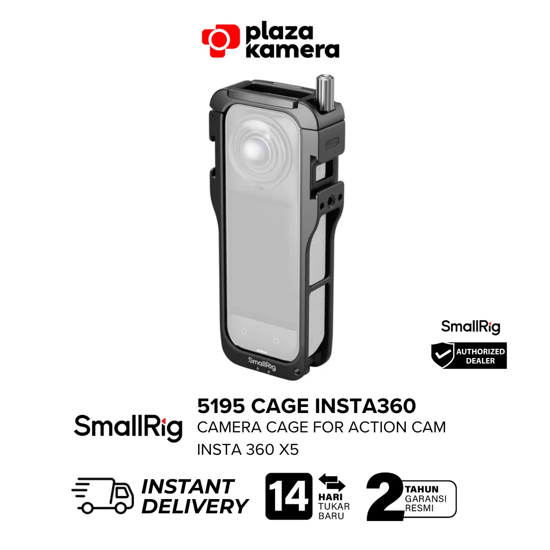 SmallRig 5195 Cage for Insta360 X5 – Dual Cold Shoe, Anti-Twist Mount & Silicone Lens Cover