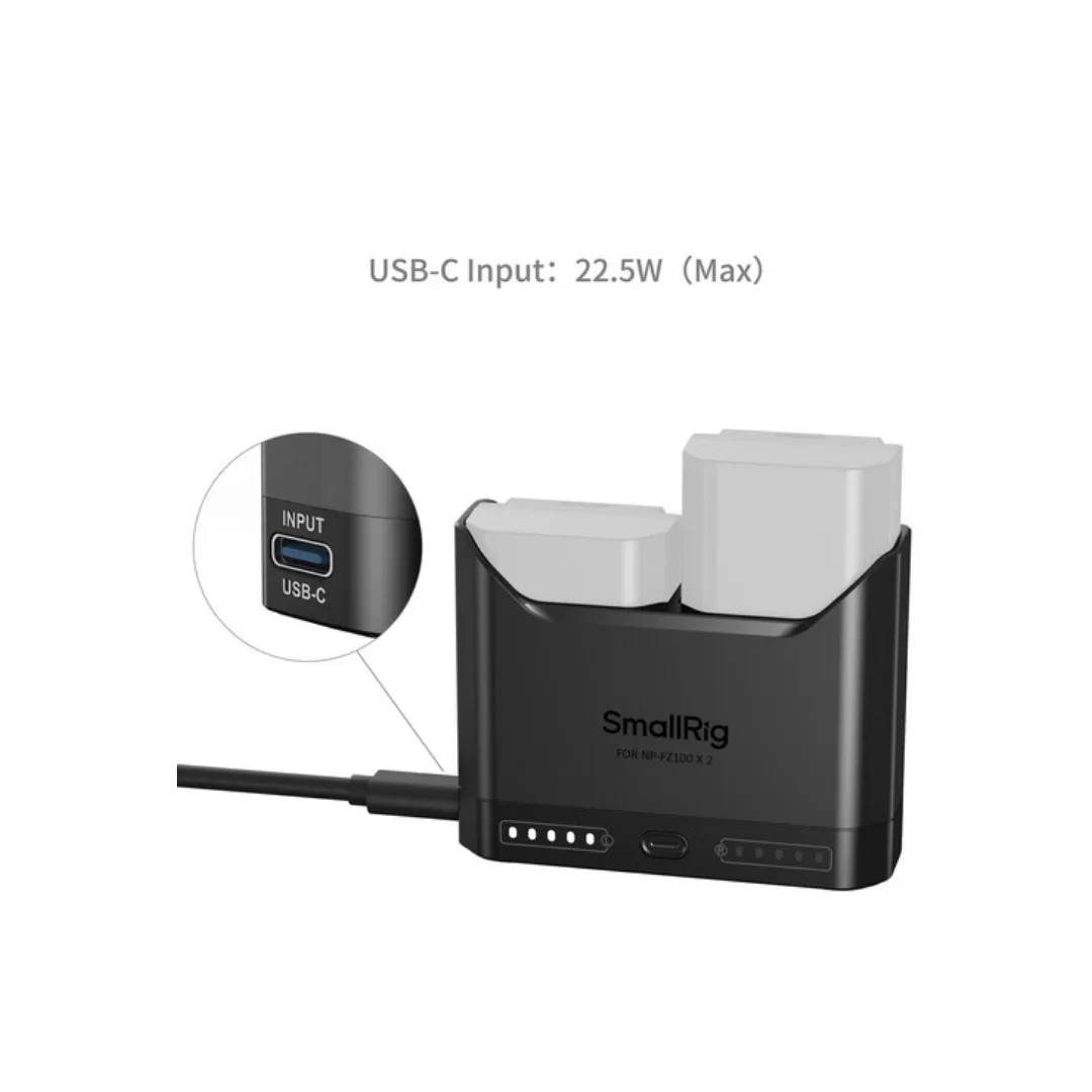 SmallRig 5489 Dual Battery Charger for Sony NP-FZ100 – Garansi Resmi - Image 3