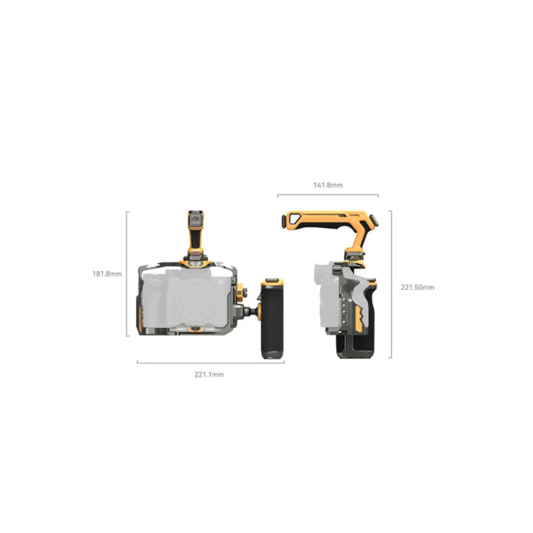 SmallRig 5518 HawkLock Cage Kit for Sony A7R V / A7 IV / A7S III Bumblebee Edition – Rotating Handle & Monitor Mount - Image 3