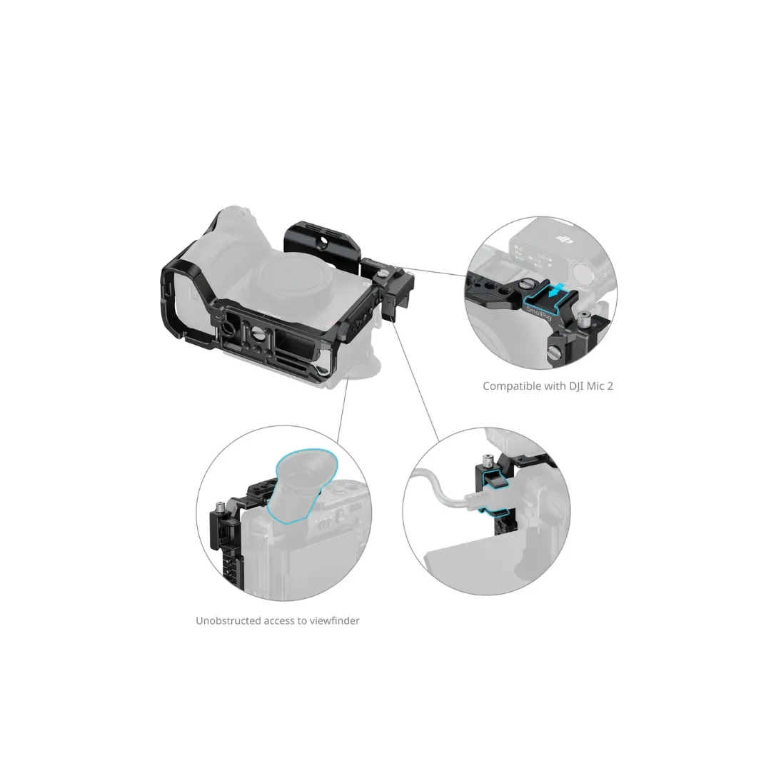 SmallRig 5589 Cage Kit for Sony FX2 – Rotating Top Handle 360° HawkLock H38 Arca-Swiss HDMI Clamp - Image 3