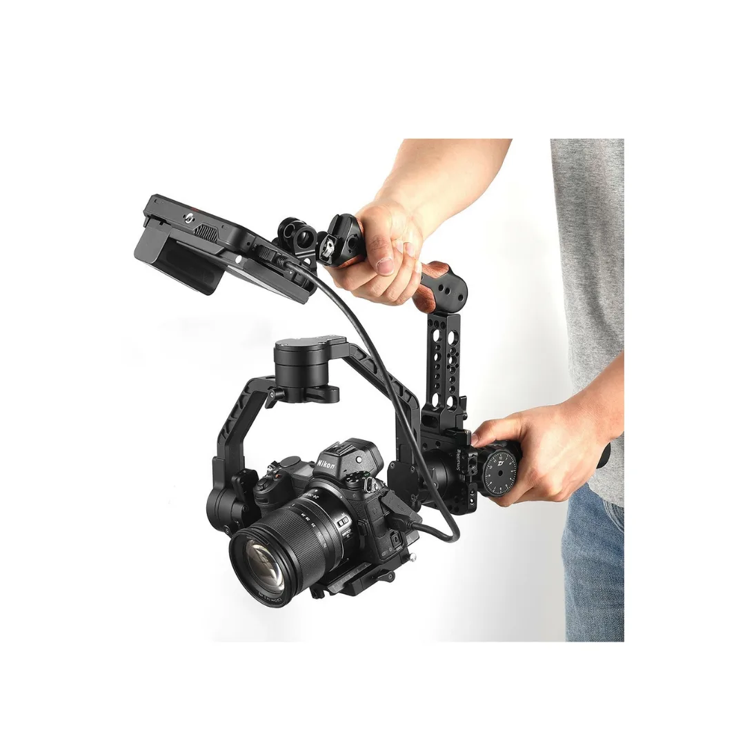 SmallRig BSS2340 Handgrip for DJI Ronin S / Zhiyun Crane 2 / Moza Air 2 – Wood Grip, Rosette 180° & NATO Rail - Image 3