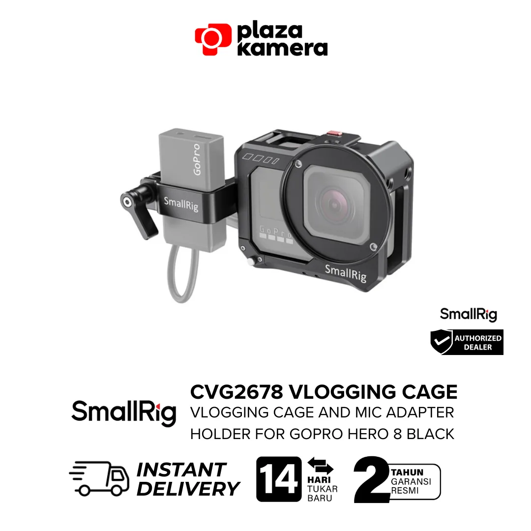 SmallRig CVG2678 vlogging cage GoPro HERO8 Black aluminium dengan mic adapter holder