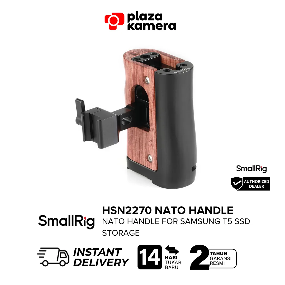 SmallRig HSN2270 NATO Handle for Samsung T5 SSD - Full View Rosewood Aluminum