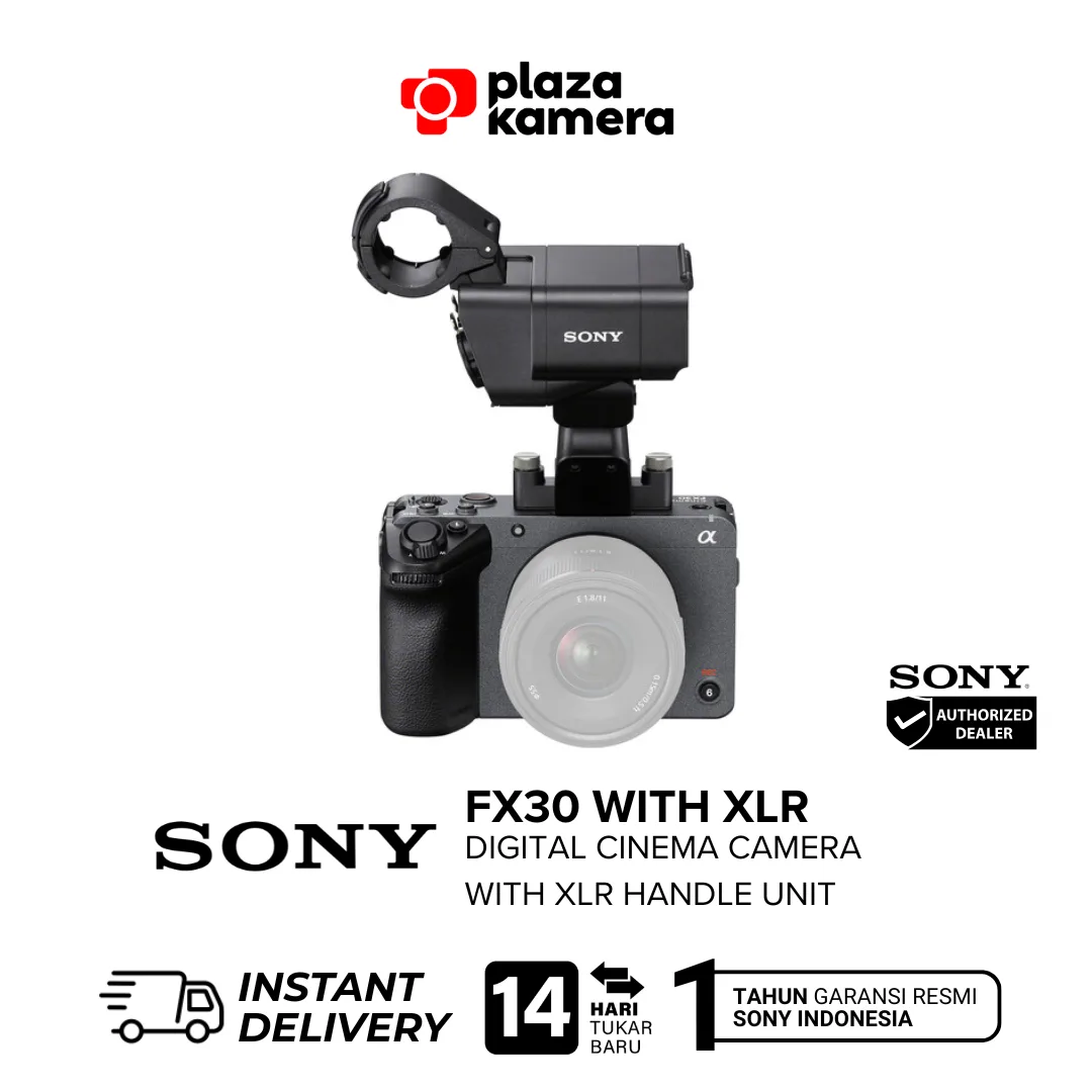 Sony FX30 Digital Cinema Camera with XLR Handle Unit - Front View