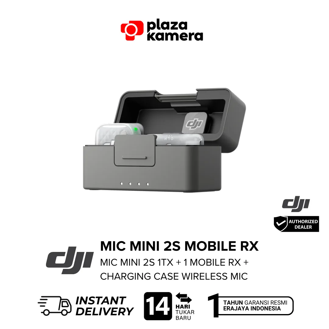 DJI Mic Mini 2S 1TX 1Mobile RX Charging Case tampak depan