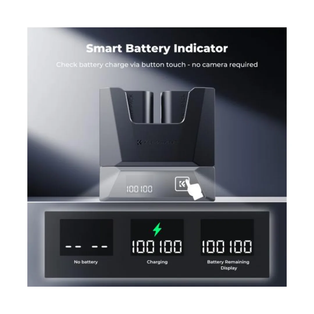 K&F Concept Charger Battery Baterai Kamera Canon LP-E6NH 2 Pack 2600 mAh - Image 4