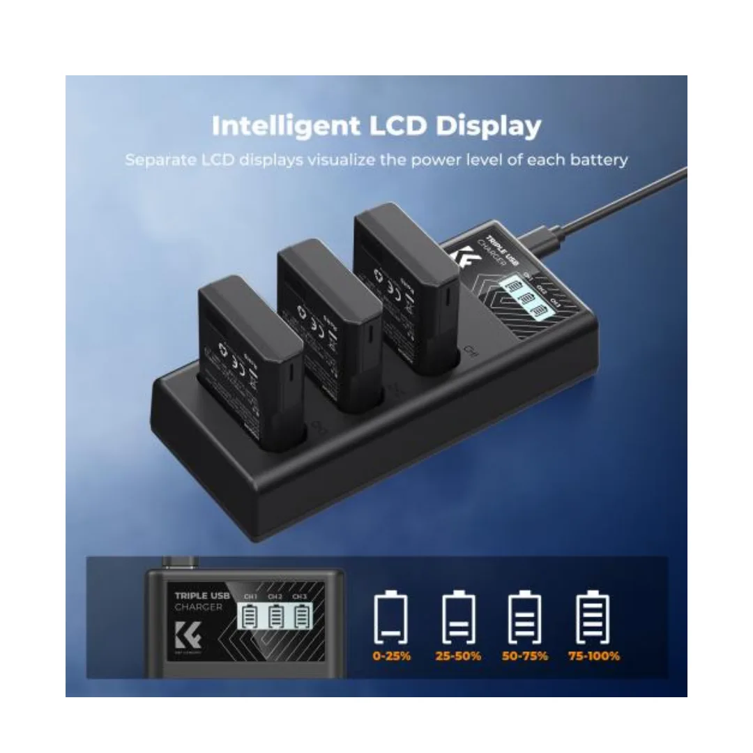 K&F Concept Battery Charger Baterai Kamera Nikon EN-EL14 EN-EL14a - Image 3