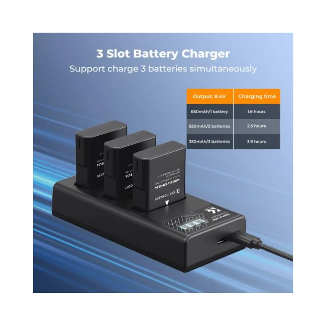 K&F Concept Battery Charger Baterai Kamera Nikon EN-EL14 EN-EL14a - Image 5