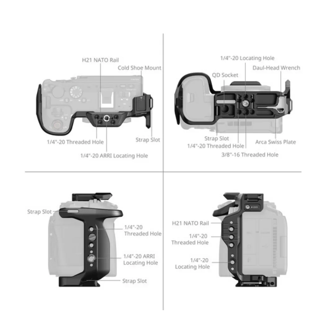 Canon EOS R6 V Cage Smallrig 6372 Hawlock Quick Release - Image 4